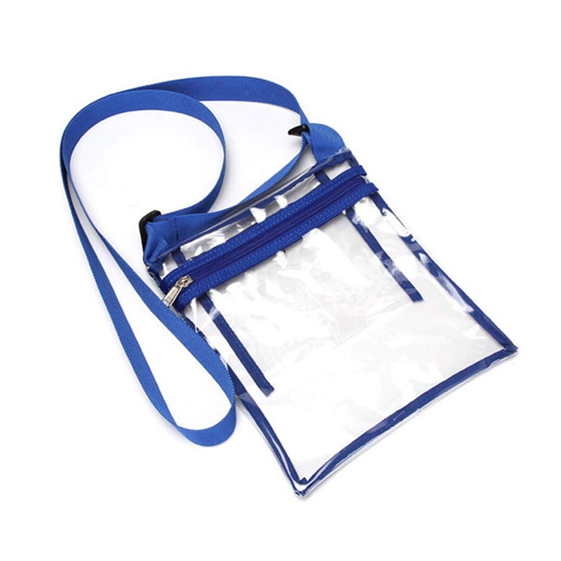 Emoly Clear Crossbody Purse Bag, Stadium Approved Bag with Extra Inside Pocket and Adjustable Shoulder Strap for Work, School, Concert, Sports Games (Blue) - Image 1